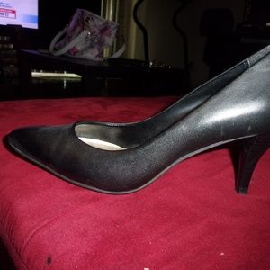 womens black casual low height comfy high heels